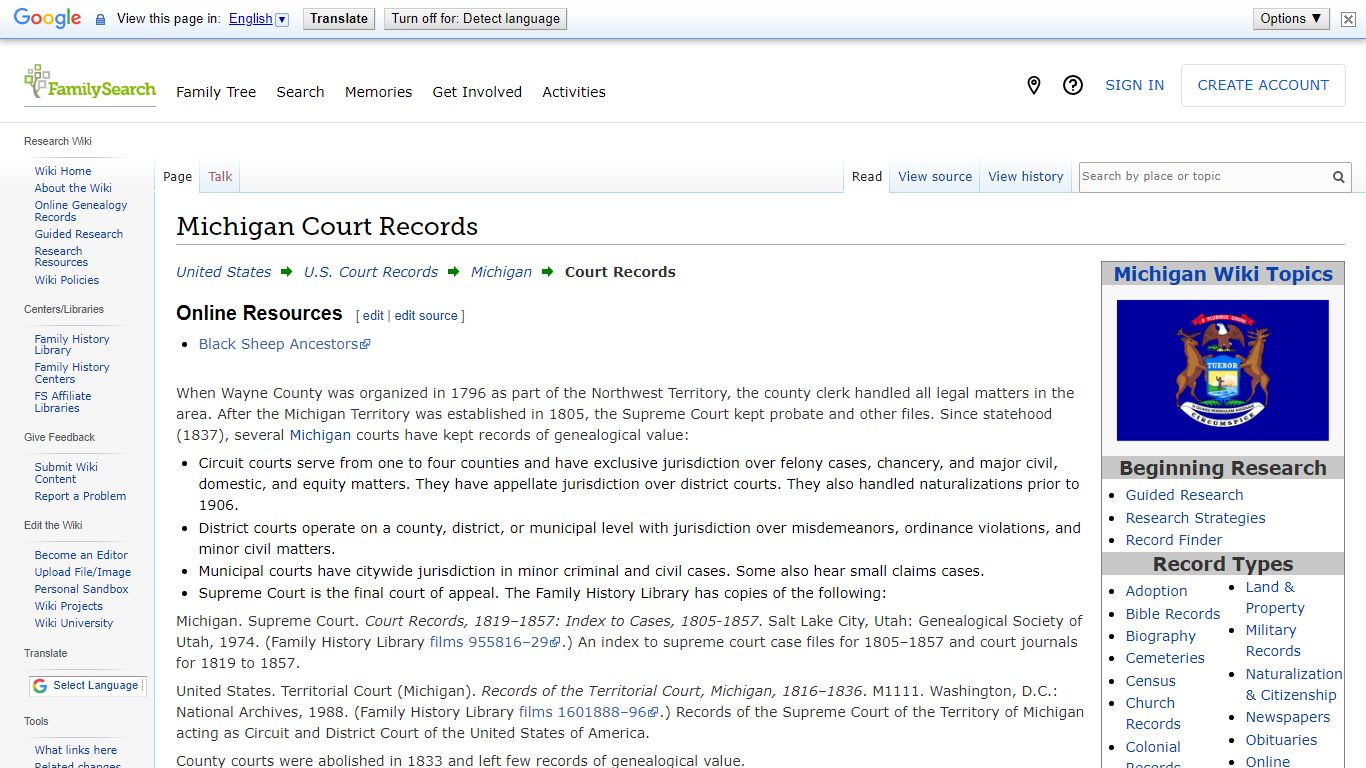Michigan Court Records • FamilySearch